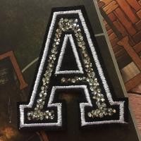 ราคา ตัวอักษร เพชร คริสตัล ปักขอบ ขนาด 3 นิ้ว ตัวรีดติดเสื้อ ตัวรีด ติดกระเป๋า ติดหมวก ติดแจ๊คเก็ต อักษรภาษาอังกฤษ Alphabet Patch (3986656810)
