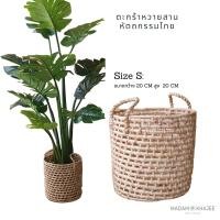 ราคา ตะกร้าหวายสาน ตะกร้าหวาย ตะกร้าสวย งานฝีมือชาวบ้าน ตะกร้าใส่กระถางต้นไม้ ตะกร้าผ้า ตะกร้าสารพัดประโยชน์ Handcraft rattan basket madamkhajee (3978452110)