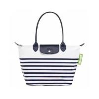 ราคา 2023 new Bag Longchamp Le Pliage Collection Canvas sailor stripe Navy White Handbag L folding series woman Bag Shoulder bag (20029752672)