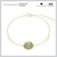 ราคา Gemondo สร้อยข้อมือเงินแท้ 925 Srerling Silver ประดับหยก Oval Jadeite ทรงวงรีดีไซน์ลวดลายงู สร้อยเงิน สร้อยเงินแท้ สร้อยข้อมือเงินแท้ (18281443252)