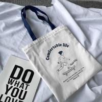ราคา กระเป๋าผ้าวินเทจ กระเป๋าถือ กระเป๋าสะพายไหล่ ผ้าแคนวาส มีซิปด้านใน ใบใหญ่ จุของได้เยอะ กระเป๋าใส่ของอเนกประสงค์ Tote Bag (21141048670)