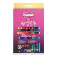 ราคา รุ่นใหม่ สีสด ถูกสุด MASTER ART ดินสอสี สีไม้ มาสเตอร์อาร์ต แบบ 1 หัว และ 2 หัว ฟรี กบเหลาดินสอ 122436สี (16877433068)