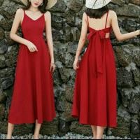 ราคา พร้อมส่งเดรสยาวผูกโบว์หลัง โชว์หลังสวยมาก (2481080318)