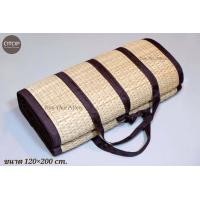 ราคา เสื่อกกแท้ OTOP ทอมือแบบลำ ขนาด 120 200 cm แบบ 3 พับ มีสายหิ้วพกพาสะดวก (7156976776)