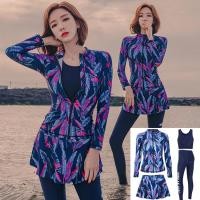 ราคา ชุดว่ายน้ำหญิง ชุดว่ายน้ำแฟชั่นชุดว่ายน้ำแขนยาว ชุดว่ายน้ำแขนยาว กัน UV UPF50 กางเกงขายาว ชุดว่ายน้ำสไตล์ฮาวาย Women Swimsuits (14021178657)