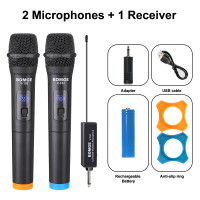 ราคา Bomge Professional Wireless Microphone VHF DVD Mic System Receive KTV Karaoke TV dual handheld mikrofon (19455726685)