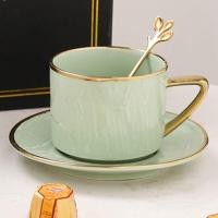 ราคา ชุดแก้วกาแฟพร้อมจานรอง แก้วกาแฟ แก้วชา แก้วเซรามิก มี4สีให้เลือก สีฟ้า สีส้ม สีเหลือง สีขาว (17697098480)