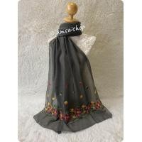 ราคา ผ้าพันคอ ผ้าคลุมไหล่ ผ้าปักลายดอกไม้ (19375265253)