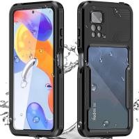 ราคา เคสกันน้ำ IP68สำหรับ Xiaomi Redmi Note 11 Pro 5G 4G ตัวป้องกันหน้าจอในตัว Snowproof Dustproof Shockproof Full Body Protection ฝาครอบใต้น้ำสำหรับ Redmi Note 11 Pro 11S 11RedMi Note 12 Pro Note 12 5G (1