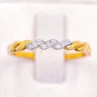 ราคา Lucky Gems แหวนเพชรสามแถว เชือก เกลียว เงินแท้92 5 เพชร CZ เกรด Premium เล่นไฟดี ชุบทอง LKM764 (17930817315)