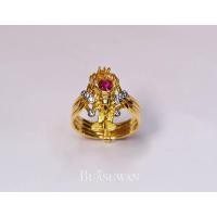 ราคา แหวนกลกุ้ง ประดับด้วยพลอยทับทิม และเพชรเบลเยียม แท้ ตัวเรือนทองคำแท้ 18K การันตี พร้อมใบรับประกันจากทางร้าน (11739555116)