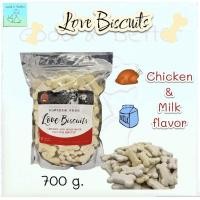 ราคา Love Biscuits ขนมสุนัข แคลเซียม บิสกิต รูปกระดูก รสไก่ นม 700g (21069260805)