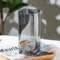 ราคา แจกันดอกไม้ แจกันแก้วทรงสี่เหลี่ยม แจกันแก้วลายเพชร สไตล์นอร์ดิก MH 178 แจกันใส่ดอกไม้ แก้วโปร่งใส (18536184606)
