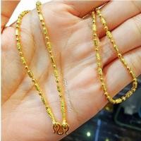 ราคา สร้อยคอ m235 ยาว 18 นิ้ว หนัก 1 สลึง งานหุ้มทองนำเข้า สร้อยหุ้มทองนำเข้า ขนาด 3 มิล สร้อยคอทองชุบ สร้อยคอ (19181380379)