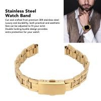 ราคา สายรัดโลหะป้องกันสำหรับสมาร์ทวอท์ชสำหรับผู้หญิงอะไหล่หัวเข็มขัดล็อกสองชั้นสแตนเลสสตีลสีทองสายนาฬิกา (19299587050)