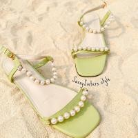 ราคา PEARL มีกล่องให้ รองเท้ารัดส้น รองเท้าไข่มุก รองเท้าไปทะเล (18187143659)