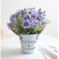 ราคา กระถางวินเทจพร้อมดอกไม้ปลอม น่ารักสดใส สูง23cm (20772293807)