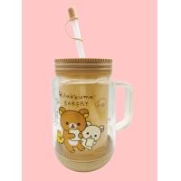 ราคา แก้วน้ำ แก้วมีหูจับ มีหลอด แก้ว2ชั้น แก้วลายการ์ตูน ลิขสิทธิ์แท้ 550 ml และ 400 ml (19462096808)