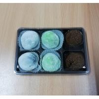 ราคา กล่องพลาสติก 6 ช่อง กล่องใส่ขนม 6 ช่อง ฐานสีน้ำตาล สีขาว แพ็ค 350 ชุด ยกลัง (7973768326)