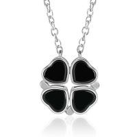 ราคา TIMESWIND พร้อมใบรับรองหยกธรรมชาติสีดำโคลเวอร์จี้รูปหัวใจสร้อยคอเงิน S925สำหรับผู้หญิง (21057174846)