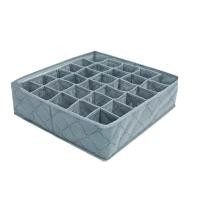 ราคา 1ชิ้นสีดำ30ช่องจัดระเบียบชุดชั้นในตู้ลิ้นชักพับเก็บชุดชั้นในกล่องเก็บของแข็งบราถุงเท้าตู้เสื้อผ้า (21170868886)