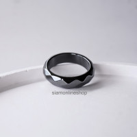 ราคา แหวนหินเฮมาไทต์ แบบเจียเหลี่ยม หินแท้ ไม่ลอก ไม่ดำ faceted hematite ring by siamonlineshop (19922473420)