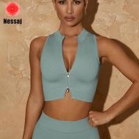 ราคา Nessaj ชุดชั้นในออกกำลังกายเสื้อโยคะไร้รอยต่อดูดซับแรงกระแทกสำหรับผู้หญิงชุดเล่นโยคะไร้รอยต่อกีฬาวิ่งเสื้อกล้าม (19710099266)