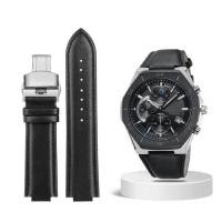 ราคา สายนาฬิกาหนังแท้สำหรับ Casio Edifice EFB 680 Watchbands ECB 10YD Series 39 S สร้อยข้อมือสแตนเลส12มม 14มม (18015781408)