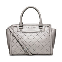 ราคา กระเป๋าถือ Michael Kors แท้ หนังแท้ ประดับหมุดสีเงิน ทรงสวยคลาสสิค มีสายยาว MICHAEL KORS 30F5SMUS2L Studded Leather Medium Selma Satchel (402028039)