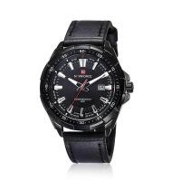 ราคา Naviforce นาฬิกาข้อมือผู้ชาย สปอร์ตแฟชั่น NF9056C สายหนังสีดำกันน้ำ ระบบอนาล็อก (584242797)
