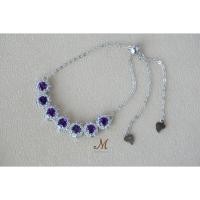 ราคา Meena Gems ข้อมือพลอยแท้ อเมทิส พลอยดิบ ตัวเรือนเงินแท้925 พลอยแท้เสริมดวง พลอยประจำเดือน (20386061402)