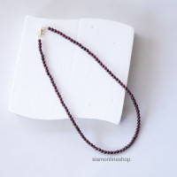 ราคา CHOKER สร้อยคอหิน โกเมน หินแท้ เลือกขนาดเม็ดหิน และความยาวได้ โชคเกอร์หิน garnet by siamonlineshop (20771288773)