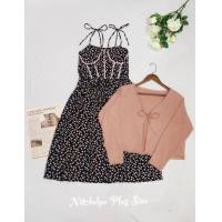 ราคา ชุดเดรสลายดอกสาวอวบ (20186354608)