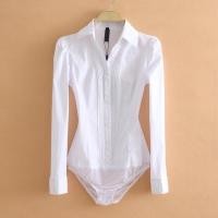ราคา ชุดบอดี้สูทหรูหราสำหรับผู้หญิงเสื้อเชิ้ตสีขาวแขนยาวเสื้อแฟชั่น Bodycon เสื้อเบลาส์เสื้อผ้าผู้หญิงเสื้อทำงานสาวออฟฟิศปี2023 (10750585589)