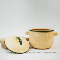 ราคา หม้อใส่น้ำมัน โถน้ำมันลายวินเทจ หม้อเคลือบ หม้ออวย เซรามิก หม้อเซรามิก ชามเซรามิค หม้อหู หม้อหูหิ้ว หม้อ อวย โบราณ มี 2 ขนาด (20655387484)