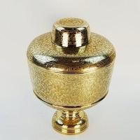 ราคา ขันพานฝาปิดตอกลายพิกุล 6 นิ้ว ขันน้ำมนต์ทองเหลือง (18663907382)