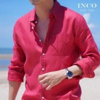 ราคา INCO เสื้อลินิน เสื้อเชิ้ตแขนยาว คอปก สำหรับผู้ชาย ผ้าลินิน100 (18879900085)