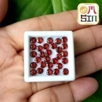 ราคา A110 เฉลี่ย 4 มิล กลม พลอยโกเมน สีแดง Garnet Natural ก้นเพชร พลอยดิบ ไม่เผา ธรรมชาติแท้ 100 (11775364111)