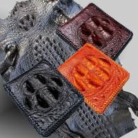 ราคา กระเป๋าสตางค์หนังจระเข้ King of Leather หนังส่วนกระดูกหลังและโหนก กระเป๋าหนังแท้ มีแข็งแรงทนทาน กระเป๋าสตางค์หนังแท้ ถักขอบกระเป๋าตลอดใบ (20265123387)