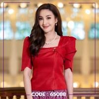 ราคา เสื้อผ้าไหม คอเหลี่ยม ช่วงอกระบาย ยกช่อสุดหรูหรา แต่งปลายแขนเว้า เอวปล่อย เสื้อผ้าไหมผู้หญิง สวย เรียบหรู สินค้าคุณภาพ by sunsmile (21060519681)