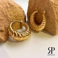 ราคา URPALS ต่างหูสายฝอ Croissant Set Stainless ชุบทอง 18K คุณภาพสูง ใส่อาบน้ำ ออกกำลังกายได้ (20851167881)