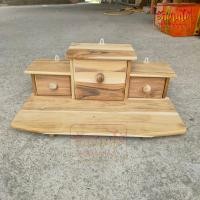 ราคา HNGM หิ้งพระไม้สักทอง หิ้งพระติดผนัง หิ้งพระแบบแขวน โมเดิร์น ขนาด 60 36 ซ มแบบ 3 ลิ้นชัก ยังไม่ได้ทำสีใดๆ Buddhas shelf (19399662842)