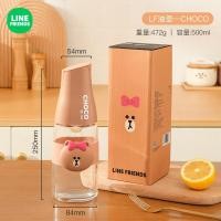 ราคา LINE FRIENDS เหยือกน้ำมันแก้วรั่วถังน้ำมันห้องครัวครัวเรือนซอสถั่วเหลืองขวดน้ำมันทนอุณหภูมิสูง (19907715988)