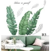 ราคา Wallpaperสติกเกอร์ ลายใบไม้สีเขียว สไตล์นอร์ดิก สำหรับติดตกแต่งสติ๊กเกอร์ติดผนังตกแต่งห้อง B (9676405069)