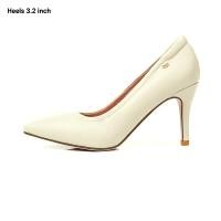 ราคา O B รองเท้าส้นสูงหนังแกะแท้ รุ่น Diana Heel 3 2 Inc in Ivory white (17482463222)