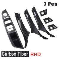 ราคา ที่จับประตูด้านในดึงฝาครอบอุปกรณ์เสริมในรถยนต์คาร์บอนไฟเบอร์สำหรับ BMW F10 F11 F18 5 Series 2010 2016 LHD RHD รถอุปกรณ์เสริม (20478639515)