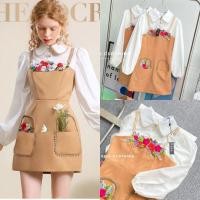 ราคา เดรสสั้นทรงเอี๊ยม ลายปักดอกไม้มีซับในตัว งานสวยเกาหลีมาก ป้ายVISA (17715161240)