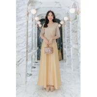 ราคา Maxi Dress Satin Valentino เดรสออกงานผู้หญิง ราตรียาวปักเลื่อมหรูหรา ผ้านิ่ม ทิ้งตัวสวยใส่สบาย มีไซส์ M 5XL (20292987975)