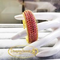 ราคา INSPIRE JEWELRY กำไลพลอยทับทิบชาตั้ม งานฝังหนามเตยครึ่งวง และฉลุลายครึ่งวง สวยงามมาก เปิดปิดง่าย งานจิวเวลลี่ ราคาเบาๆ gold plated (394333939)