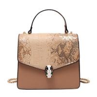 ราคา COD กระเป๋าถือแบบนิ่ม 2022 กระเป๋าสี่เหลี่ยมขนาดเล็กสองช่องลายหนังงูใหม่โซ่หนักกระเป๋าสะพายข้างกระเป๋าแฟชั่นอินเทรนด์ (16866863687)